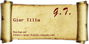 Gier Tilla névjegykártya